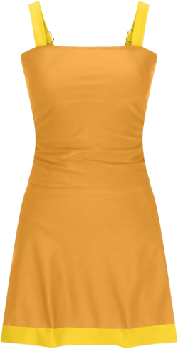 Tankini Swimsuits with Skirt Women's 2 Piece Tummy Control Tankini Sets Vintage Swimwear Swimdress Cute Bathing Suits XX-Large A02^yellow