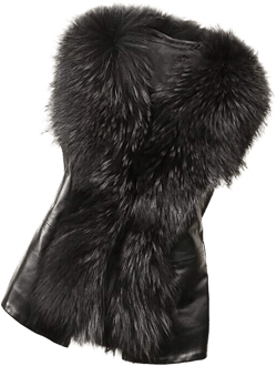 XUNRYAN Womens Fashion Faux-Fur Vest Jacket Sleeveless Winter Bodycon Slim Fit Warm Coat Waistcoat Gilet Raw Hem Outerwear Small Black