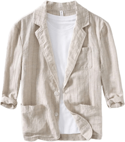 Icegrey Men’s Casual Striped Blazer Jackets Two Button Lightweight Regular Fit Cotton Linen Sports Coat