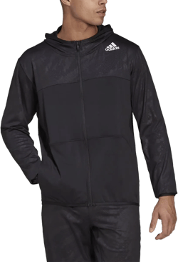 adidas Men's Training All Oversize Printed Hooded Jacket 3X-Large Black