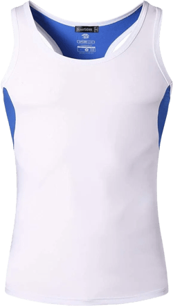 Men's Sports Breathable Wicking Vest Tee Tank Top Summer Running Training LSL3306 XX-Large Lsl203_white