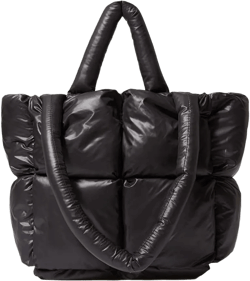 Puffer Tote Bag, Trendy Luxury Chic Quilted Large Padded Designer Handbags for Women Cotton Soft Shoulder Bag