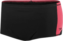 Speedo Men's Xtra Life Lycra Solid 5 Inch Brief Swimsuit Black/Hot Pink 28