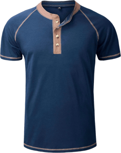 Derminpro Men's Casual Short Sleeve Slim Fit Cotton Retro Henley Shirts XX-Large 39-dark Navy