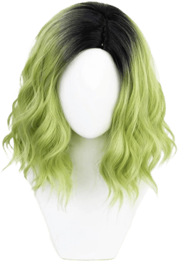 Dark Root Ombre Green St Patrick‘s day Short Joker Wigs Short Curly Wavy Wig Women Ghost Cosplay Wigs