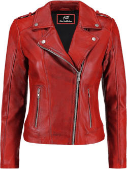 Jild Biker Style Vintage Leather Jacket Women - Casual Fashion Motorcycle Zip-Up Lightweight Coat Collar Women Leather Jacket 3X-Large Red