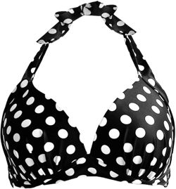 futurino Women Bikini Vintage 50s Plaid Pattern Halter Bikini Top Swimsuits 01black Polka Dot Large