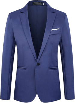 Men's Casual One Button Suit Blazer Jacket Slim Fit Sport Coat Suit Blazer Daily Lightweight Jackets Business Blazer Medium Blue
