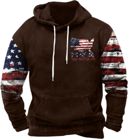 Hoodies for Men 2024 Trendy Ethnic Graphic Pullover Sweatshirt Drawstring Gym Hooded Shirt Causal Aztec Ethnic Hoodie #F33-brown 3X-Large