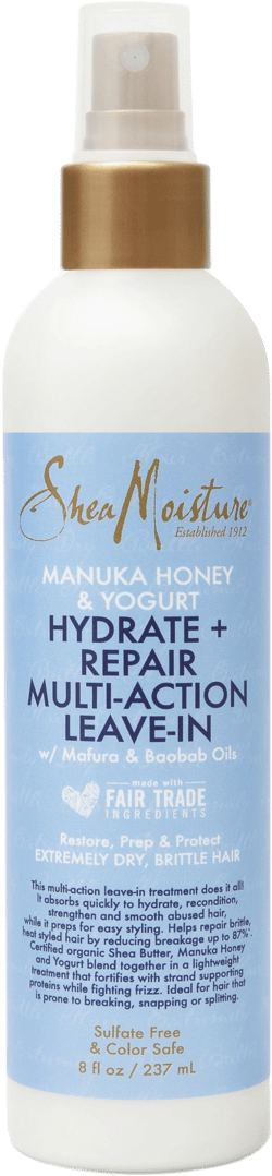 SheaMoisture Multi-Action Leave In Conditioner Manuka Honey & Yogurt for Damaged Hair, 8 oz