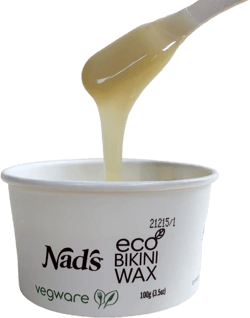 Nad's Professional Salon Quality Microwaveable Hard Stripless Eco Bikini Wax, Plastic-Free Vegan Formula Includes 100g Wax & Wooden Spatula