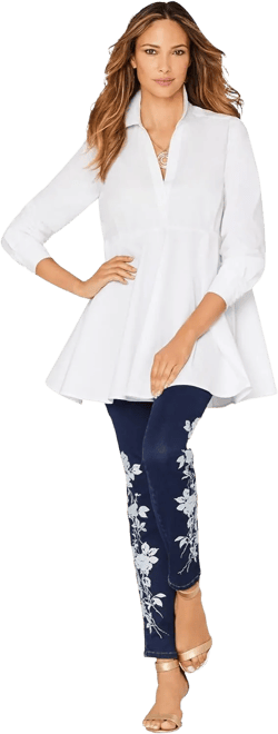 Roaman's Women's Plus Size Poplin Swing Tunic