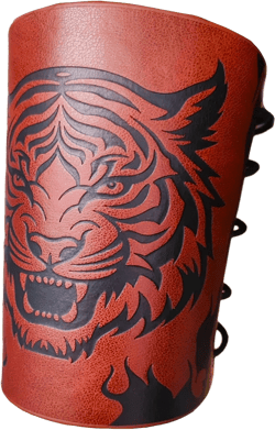 WFJ Brown Tiger Bracelet Bracer Pu Leather Cuffs Medieval Halloween Costume men women LARP Gauntlet Archer Sword Arm Guard Cosplay Armor Panter Guards Gauntlets