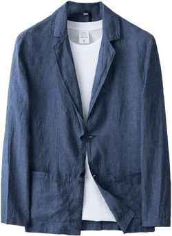 IDEALSANXUN 100% Linen Blazer Men Casual Spring Suit Jackets Lightweight Summer Sports Coat Tops Small Navy Blue