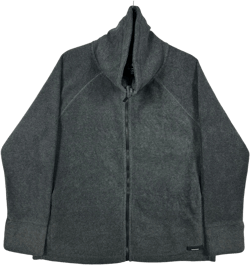 Calvin Klein Performance Womens Grey Turtleneck Fleece Zip Jacket Size XL
