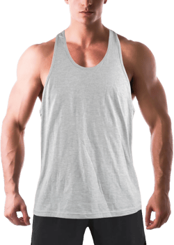 Men's Workout Tank Tops, Bodybuilding Muscle Sleeveless T Shirts for Men, Mens Y-Back Undershirts Cotton Gym Tank Top