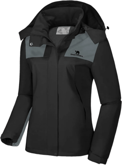 CAMELSPORTS Women's Rain Jacket Waterproof Hooded Windbreaker Windproof Lightweight Shell Raincoat for Outdoor Hiking