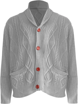 Parise Lunch Box for Men Men's Shawl Collar Cardigan Sweater Twisted Cable Knit Button Down Chunky Long Sleeve Casual Ribbed Jacket with Pocket(Grey,XX-Large)