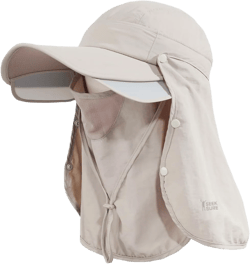 Hat for Women Sun Protection UV Hat with Neck Flap, Wide Brim Sun Hat for Outdoor Gardening Workout One Size Khaki