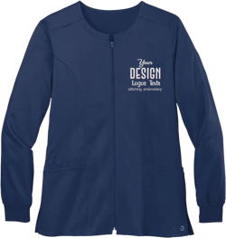 INK STITCH Women WW4088 Embroidered Logo Texts Premiere Flex Full Zip Scrub Jackets - Multicolors: Clothing, Shoes & Jewelry