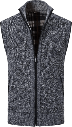 Maiyifu-GJ Men's Zip Up Fleece Lined Vest Lightweight Warm Sleeveless Jacket Casual Soft Hiking Outdoor Tank Tops Large Dark Garya2