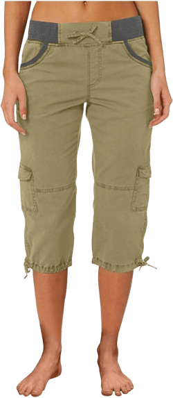 Womens Short Cargo Pants 2025 Summer Trendy Casual Drawstring Capri Pants Cropped Pants with Pocket Small B-army Green