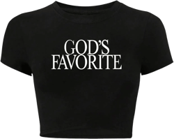 GORGLITTER Women's Letter Graphic Print Baby Tees Cropped Top Y2K Short Sleeve Slim Fitted Cropped T-Shirt Tops Large Black Letter