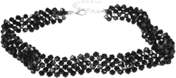 Bethynas Vintage Black Crystal Choker Necklace Braided Wide Collar Necklace Sexy Diamond-cut Crystal Necklace Prom Party Festival Accessories for Women and Girls Black 2