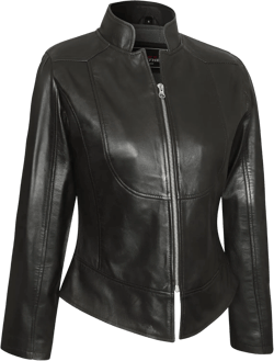 Vance Leather' 'Maya' Ladies Premium Soft Lightweight Black Fitted Leather Jacket X-Small Black