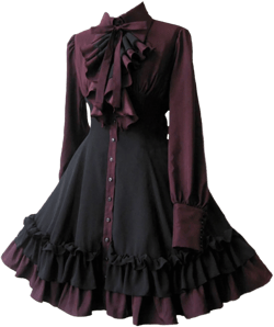 ZZEQYG Women Girls Gothic Lolita Victorian Dress Polyester Ruffle Dress with Bows Small Black