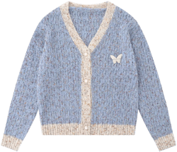 Women Sweater Color Matching Sweater Button Casual Long Sleeve