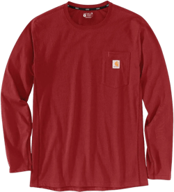 Carhartt Men's Force Relaxed Fit Midweight Long-Sleeve Pocket T-Shirt Medium Crabapple