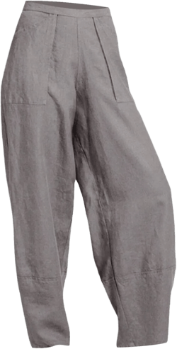 Cotton Linen Pants Women Casual Loose Wide Leg Summer Pants Lightweight Plus Size Pocket Vacation Beach Harem Pants Grey XX-Large