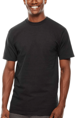 Stafford 100% Heavyweight Cotton Crew Neck Black T-Shirts Pack of 2 (Large) | Amazon.com