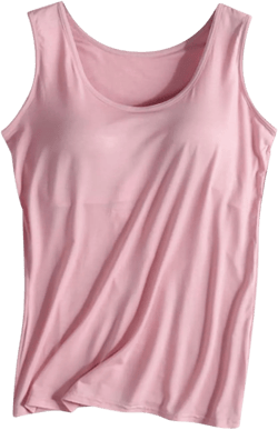 Generic Womens Tank Tops with Built in Bras Oversized Yoga Tops Casual Padded Tunic Cotton Tshirts Loose Fit Undershirts Medium A4-pink