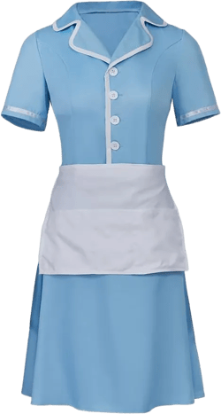 iSHOWcos Musical Waitress Cosplay Costume Women Blue Maid Dress Uniform with Apron Outfit X-Small Blue