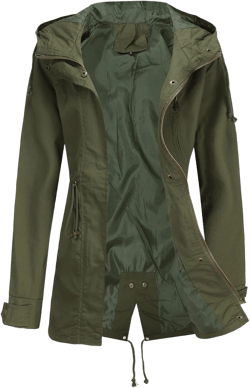 JEsilunmaMY Women's Lightweight Military Anorak Jackets Safari Hoodie Utility Drawstring Coat Windproof Windbreaker Raincoats at Amazon Women's Coats Shop