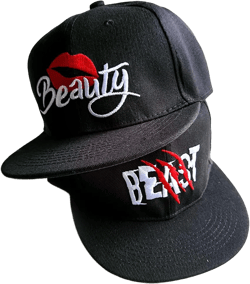 Couple Snapbacks Matching Beauty&Beast Snapbacks Baseball Cap Flatbill Hip Hop Hats Adjustable One Size Lip&paw-2