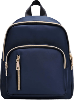 Women Mini Backpack Purse Water resistant Nylon Fashion College Bag Casual Daypack Navy