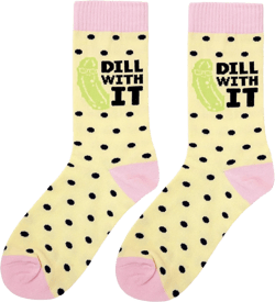 Just Dill With It: Pickle Socks for Women - Funny & Crazy Design Dill With It (045) Cotton