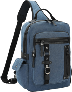 Vintage Messenger Bag, Canvas Backpack for Travel, Men's Shoulder Bag, Dual-use Bag for Hand Carry and Crossbody Carry A-darkblue