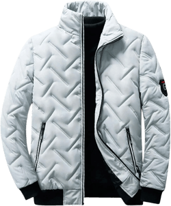 Bomber Jacket for Men Ultra Light Down Coat Insulated Thermal Puffy Winter Jackets Fashion Casual Stand Collar Outwear XX-Large Gray