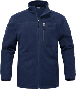 Rdruko Men's Fleece Jackets Full Zip Lightweight Outdoor Hiking Jackets Winter Coats Medium Full Navy