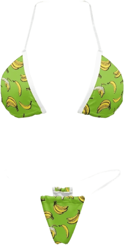 Women Bikini Clear Straps Cheeky Micro Thongs Sets Halter String Swimsuit Triangle Bathing Suit Sexy Swimwear X-Large Banana