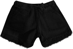 Women Denim Shorts 3 Inch Inseam Casual Summer Elastic High Waisted Jeans Frayed Raw Hem Jean Shorts with Pockets Large #G01-black