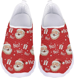 Upetstory Women Trainers Gym Running Shoes Lightweight Slip-On Walking Sneakers US6-10 7.5 Christmas Santa Claus