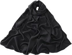 SUNDSGT Hijab Scarf for Women Hijabs for Women Muslim Chiffon Hijab Long Muslim Head Scarf for Women, Black