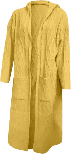 Long Cardigans Sweater for Women Jacket Open Front Knit Oversized Lightweight Sweater X-Large Yellow