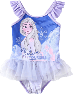 Disney Princess Bathing Suit Ariel Rapunzel Belle Cinderella Jasmine One Piece Toddler Girls Swimsuit 2-6T 5-6 Years Light Purple