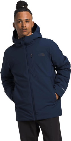 THE NORTH FACE Men's Apex Elevation Insulated Jacket | Wind Resistant Softshell With Adjustable Hood, Zippered Pockets Large Summit Navy-npf